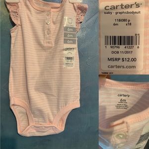 NWT Carter’s short sleeve body suit shirt 6M